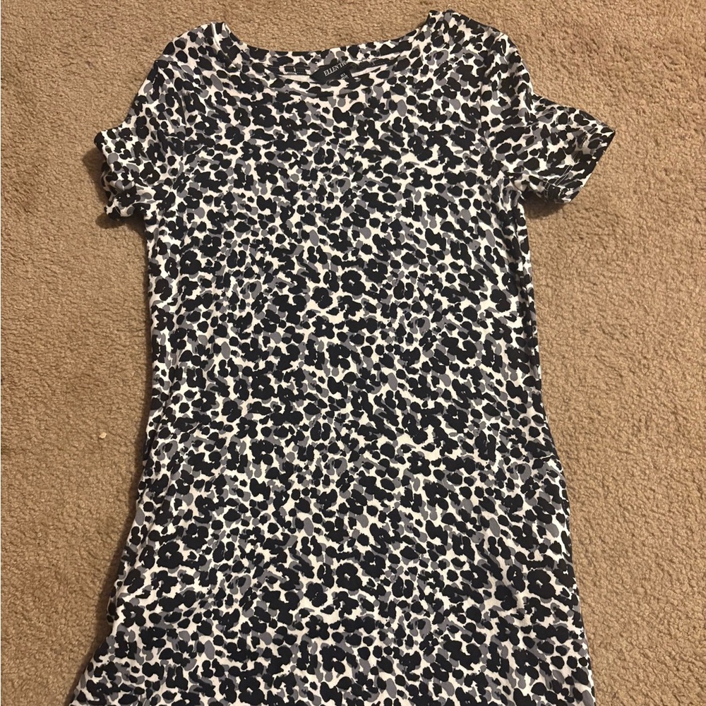 Ellen Tracy Monochrome Animal Print Dress
